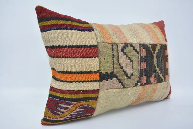 Shabby Chic Cushion, Home Decor Pillow, 16x24 Beige Cushion Cover, Vintage Pillow, Kilim Cushion Sham, Pillow Cover, Ethnic Pillow Cover - 3