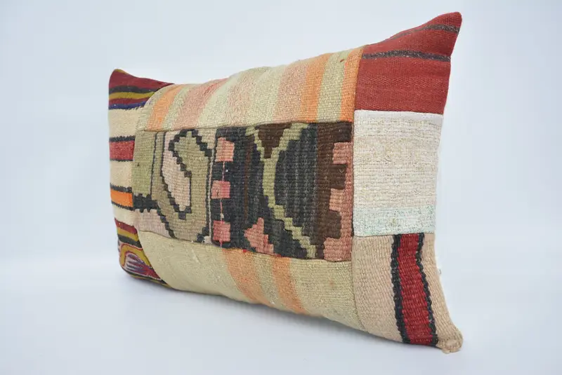 Shabby Chic Cushion, Home Decor Pillow, 16x24 Beige Cushion Cover, Vintage Pillow, Kilim Cushion Sham, Pillow Cover, Ethnic Pillow Cover - 4