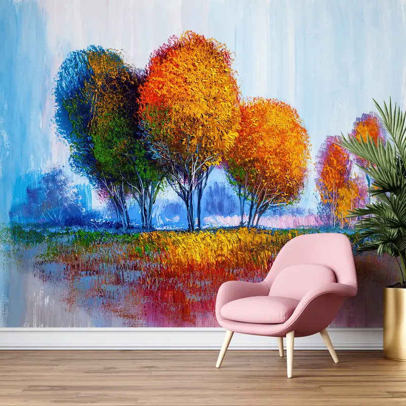 Modern Wall Mural,Modern Wall Paper,Wall Paper Peel and Stick,3d Wall Paper,Autumn Wall Decor,View Wall Poster, - 9