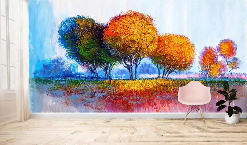 Modern Wall Mural,Modern Wall Paper,Wall Paper Peel and Stick,3d Wall Paper,Autumn Wall Decor,View Wall Poster, - 8