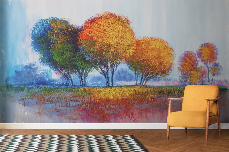 Modern Wall Mural,Modern Wall Paper,Wall Paper Peel and Stick,3d Wall Paper,Autumn Wall Decor,View Wall Poster, - 3