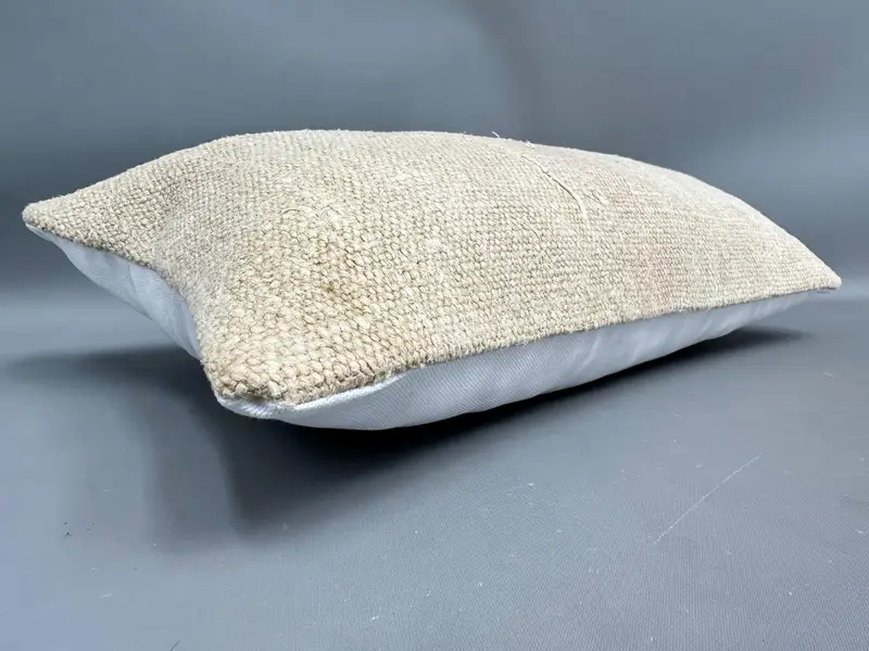 Vintage Kilim Pillow, Vintage Kilim Throw Pillow, Tribal Cushion Case, Kilim Cushion Sham, Cushion Case, 12x20 Beige Pillow Cover - 6