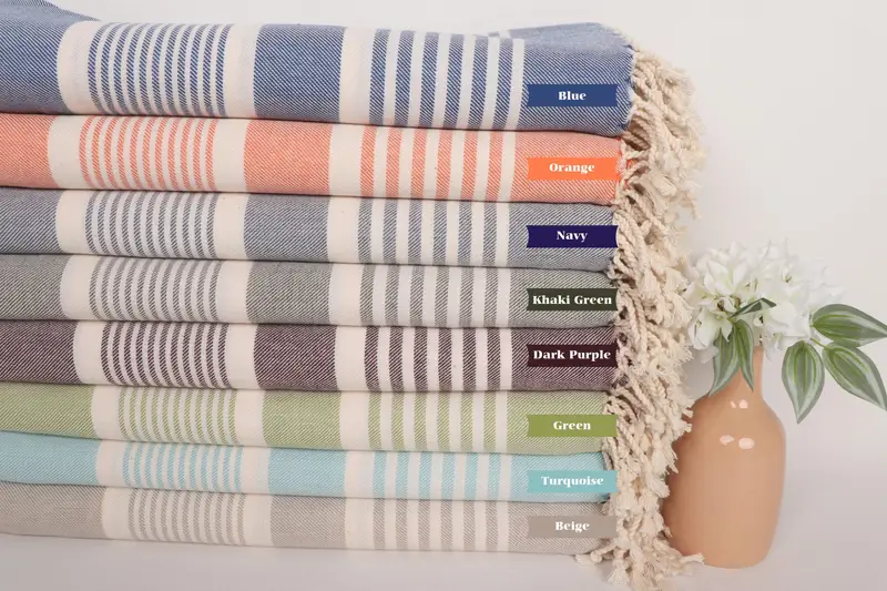 68x38 Cotton Striped Towel, Custom Gift, Personalized Gift, Turkish towel bulk order for wedding gifts, House Warming Gift, Cotton towel - 1