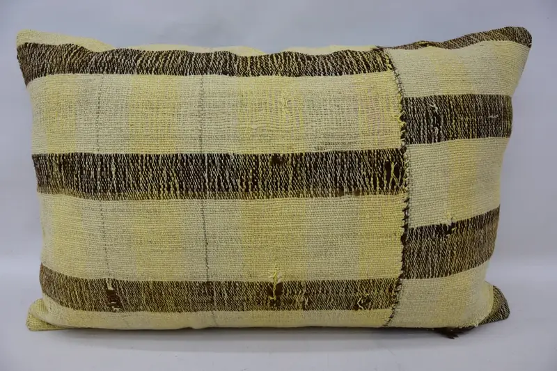 Vintage Kilim Throw Pillow, Tapestry Pillow, Ethnical Kilim Rug Pillow, Authentic Cushion Case, Cushion, Turkish Kilim Pillow, 16x24 Beige Cushion - 4