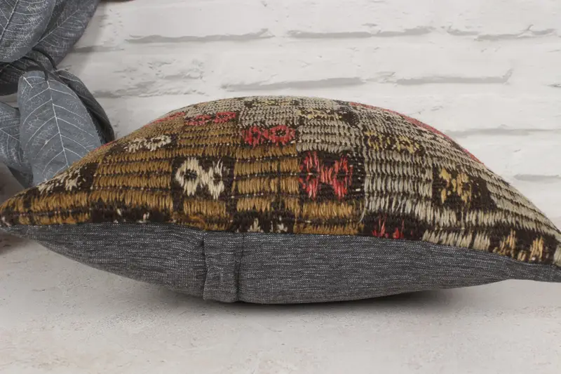 Living Room Throw Cushion, Home Decor Pillow, Kilim Pillow Cover, 14x14 Red Pillow Sham, Boho Pillow Sham Cover, Car Cushion Cover, Pillow Case - 5