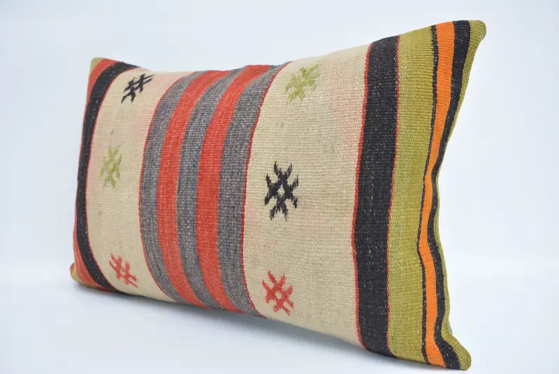 Kilim Pillow Cover, Vintage Kilim Throw Pillow, Cushion Cover, 16x24 Blue Pillow Sham, Kilim Pillow, Vintage Cushion Cover, Floor Pillow - 4