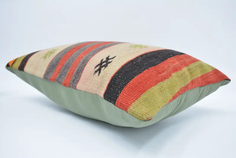 Kilim Pillow Cover, Vintage Kilim Throw Pillow, Cushion Cover, 16x24 Blue Pillow Sham, Kilim Pillow, Vintage Cushion Cover, Floor Pillow - 6