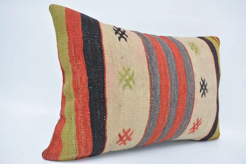 Kilim Pillow Cover, Vintage Kilim Throw Pillow, Cushion Cover, 16x24 Blue Pillow Sham, Kilim Pillow, Vintage Cushion Cover, Floor Pillow - 3
