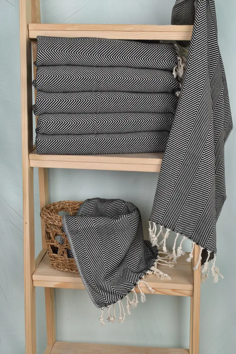 Turkish Hand Towel, Monogram Hand Towel, Gift For The Home, Gift For Him, 40x20 Cotton Herringbone Towel, Kitchen Towel, Bachelorette Favor - 3
