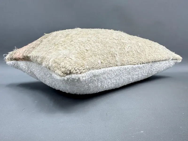 Yastık örtüsü, 8x16 bej yastık kapağı, göçebe yastık sham, Türk Kilim Yastığı, Kilim Yastığı Sham, Etnik Kilim Rug Yastığı - 6