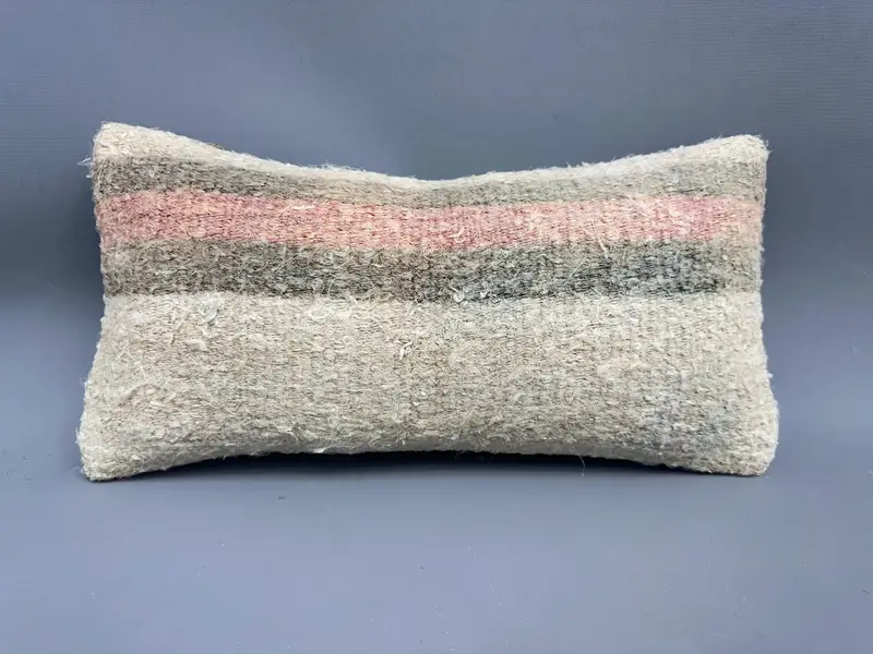 Yastık örtüsü, 8x16 bej yastık kapağı, göçebe yastık sham, Türk Kilim Yastığı, Kilim Yastığı Sham, Etnik Kilim Rug Yastığı - 4
