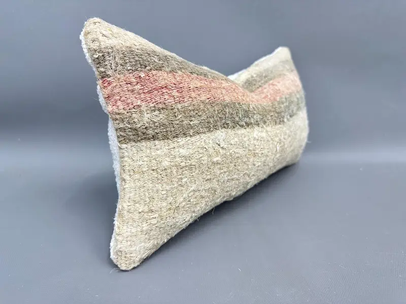 Yastık örtüsü, 8x16 bej yastık kapağı, göçebe yastık sham, Türk Kilim Yastığı, Kilim Yastığı Sham, Etnik Kilim Rug Yastığı - 2