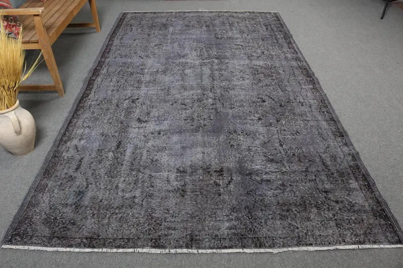 Gri Soyut Halı, 6,1x9,9 ft Zarif Dekor