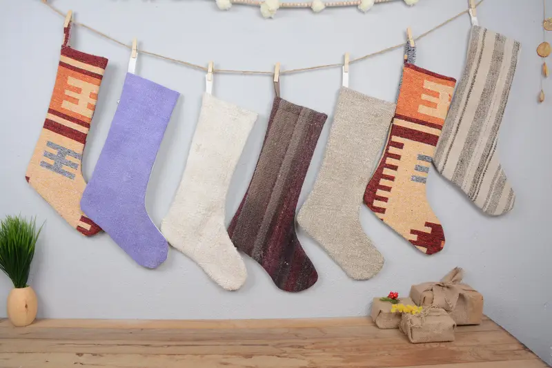 Festive Christmas Ornaments, 8-Inch Wide Christmas Stocking