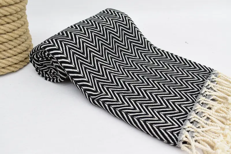 Wedding Gift For Bride, Beach Towel Gift, Personalized Turkish Towel, Wedding Towel, Organic Towel, Quick-dry peshtemal, 70x40 Cotton Zig zag Towel - 6