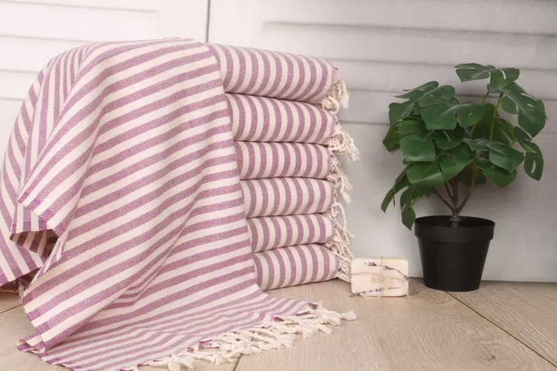 Holiday Towel, 40x24 Cotton Striped Towel, Small Bath Towels, Custom Tea Towel, Organic Tea Towel, Custom Hand Towel, Turkish Towel Hand Towel - 1