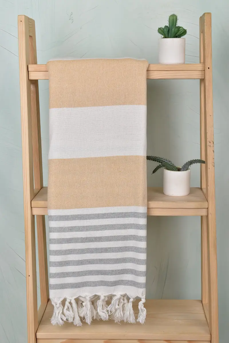 Beach Towel Gift, Embroidery Towel, 68x36 Cotton Striped Terry Towel, Custom Wedding Gift, Large Turkish Towel, Anniversary Gift For Her, Gym Towel - 8