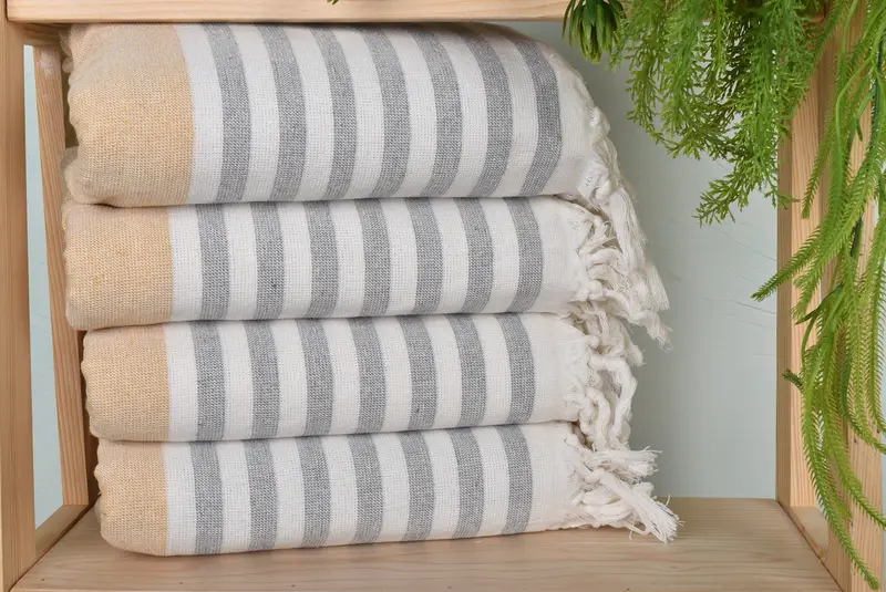 Beach Towel Gift, Embroidery Towel, 68x36 Cotton Striped Terry Towel, Custom Wedding Gift, Large Turkish Towel, Anniversary Gift For Her, Gym Towel - 1