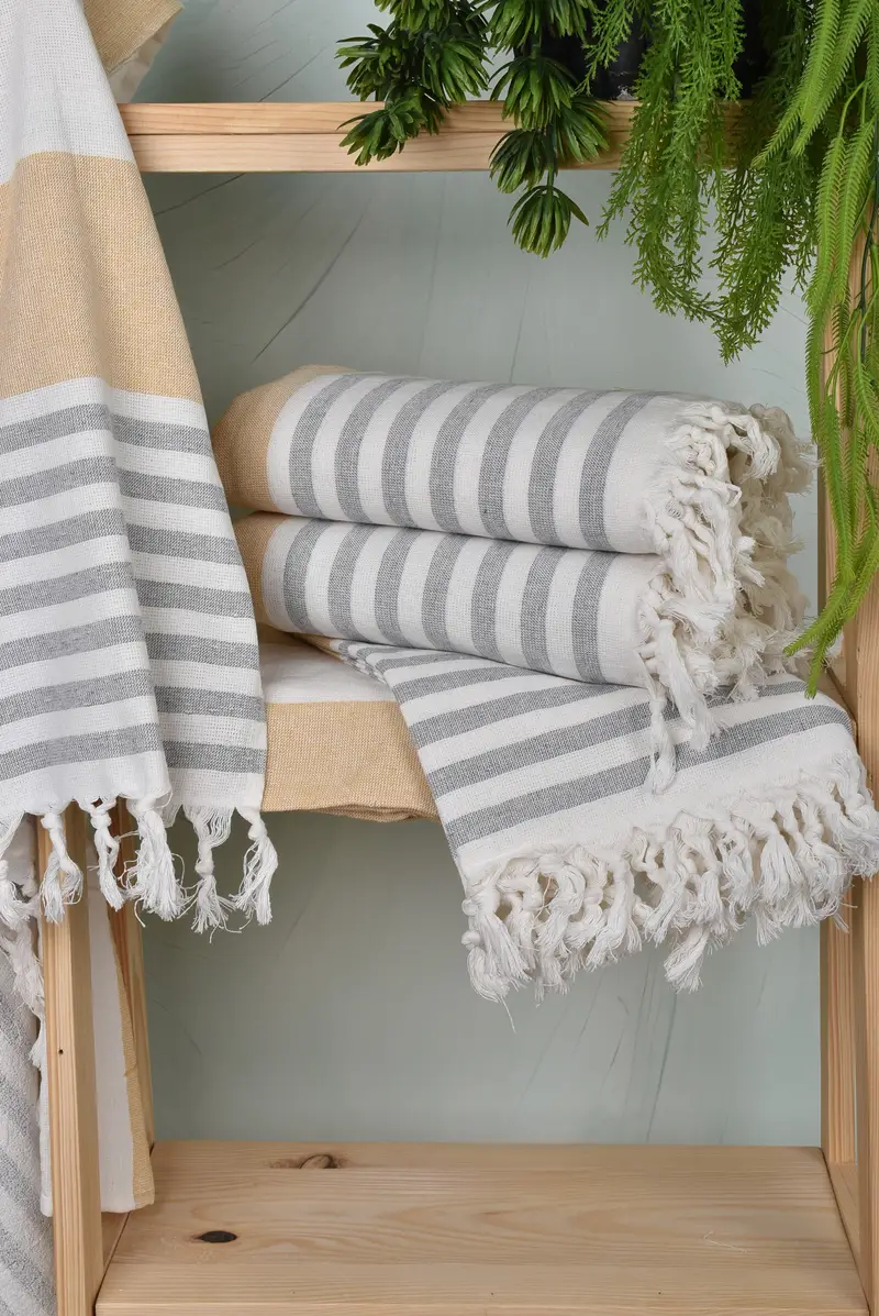 Beach Towel Gift, Embroidery Towel, 68x36 Cotton Striped Terry Towel, Custom Wedding Gift, Large Turkish Towel, Anniversary Gift For Her, Gym Towel - 6