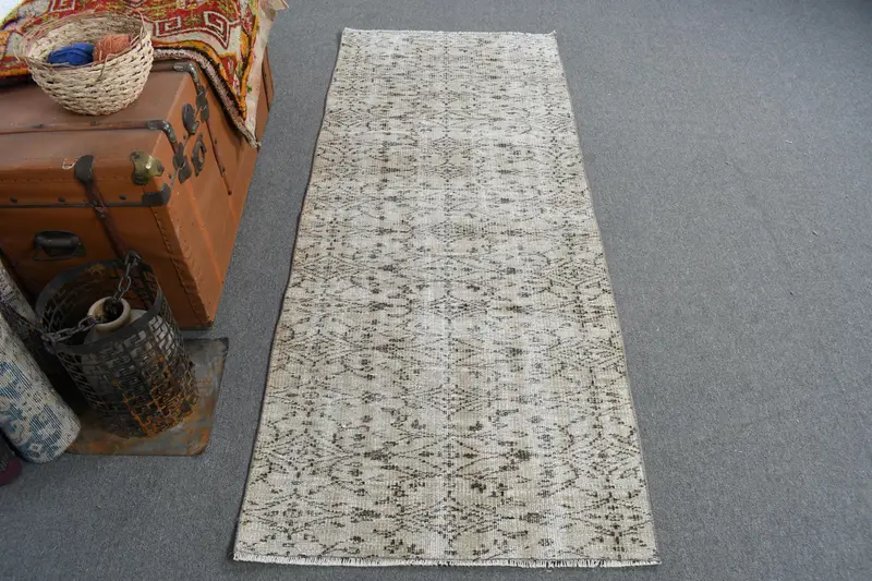 Elegante alfombra floral verde, decoración elegante de 2,6x6,3 pies