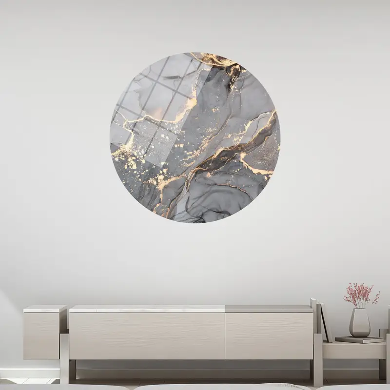 Elegante, mit grauem Marmor bedruckte Leinwand – modernes Luxusdekor