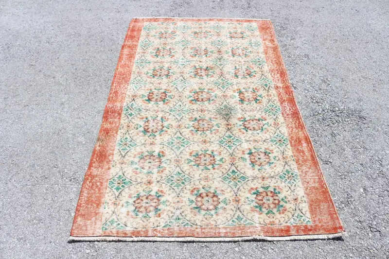 3,9x6,46 ft Teppich, türkischer Teppich, roter Oushak-Orientalteppich - 1