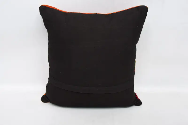 Square Throw Pillow Cover, Boho Pillow Sham Cover, 16x16 Brown Pillow Case, Kilim Cushion Sham, Handmade Pillow Cover, Turkish Pillow, Pillow Case - 6