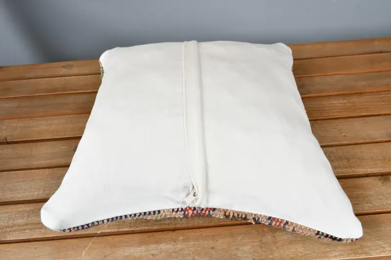 Kilim Pillow Cover, Luxury Pillow Cover, Vintage Pillow, Ethnical Kilim Rug Pillow, Cushion, Boho Throw Cushion Case, 14x14 Blue Cushion - 5
