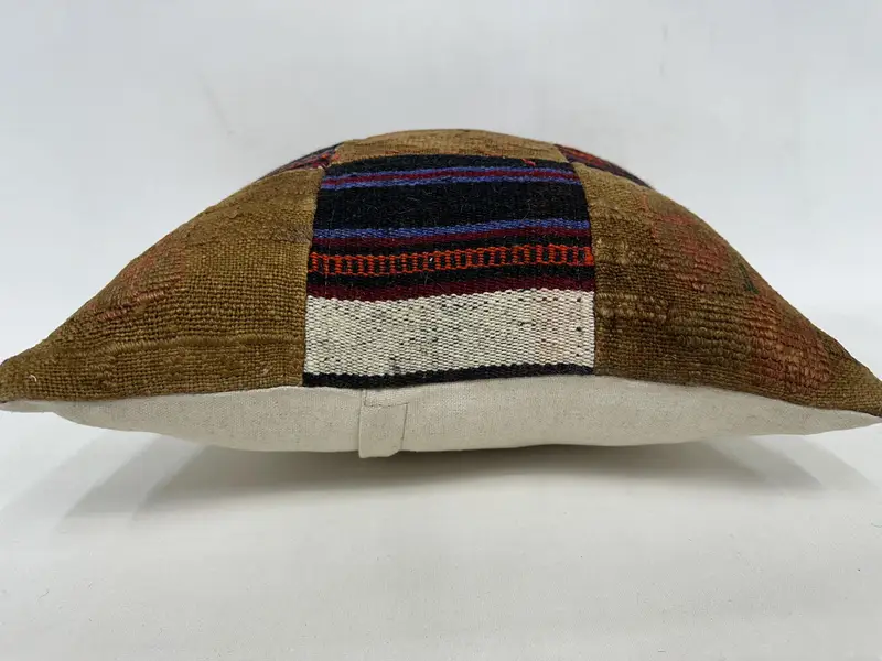 Home Decor Pillow, 18x18 Brown Pillow Case, Handmade Rug Seat Pillow Sham, Pillow for Sofa, Kilim Cushion Sham, Pillow Case - 5