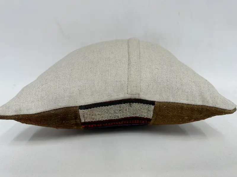 Home Decor Pillow, 18x18 Brown Pillow Case, Handmade Rug Seat Pillow Sham, Pillow for Sofa, Kilim Cushion Sham, Pillow Case - 7