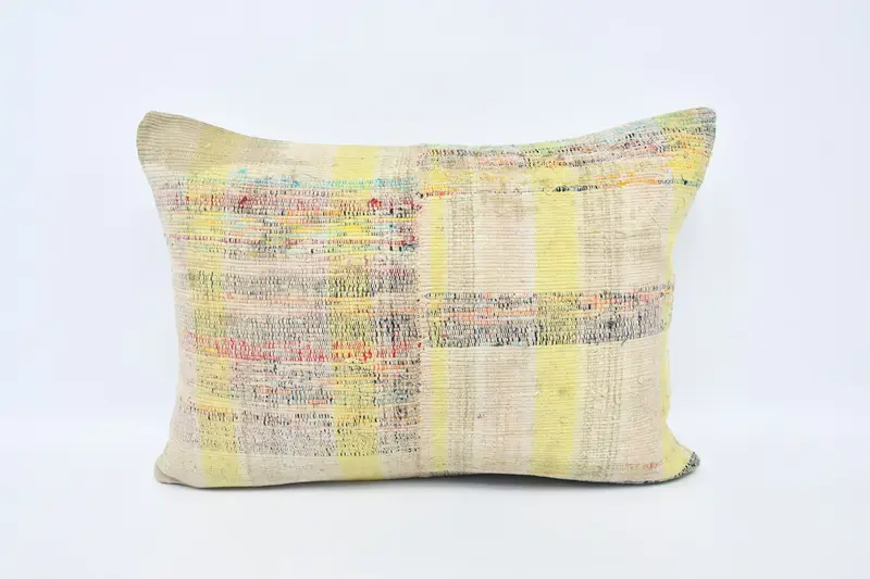 Antique Pillows, Cushion, Vintage Kilim Pillow Pillow Case, 20x28 Yellow Cushion, Kilim Cushion Sham, Kilim Pillow, Muted Cushion Cover - 1