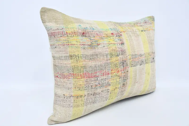 Antique Pillows, Cushion, Vintage Kilim Pillow Pillow Case, 20x28 Yellow Cushion, Kilim Cushion Sham, Kilim Pillow, Muted Cushion Cover - 3
