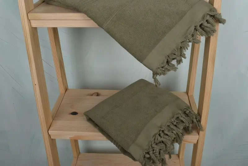 Handmade Gift, Sand-resistant Turkish towel for travel, Soft towel, 70x36 Cotton Striped Terry Towel, Spa Towel, Valentines Gift, Embroidered Towel - 5