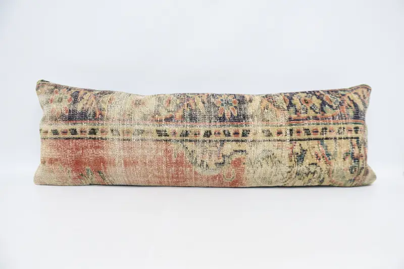 16x48 Red Pillow, Kilim Cushion Sham, Ethnical Kilim Rug Pillow, Cushion Cover, Retro Pillow, Kilim Pillow Cover, Authentic Pillow Sham - 1