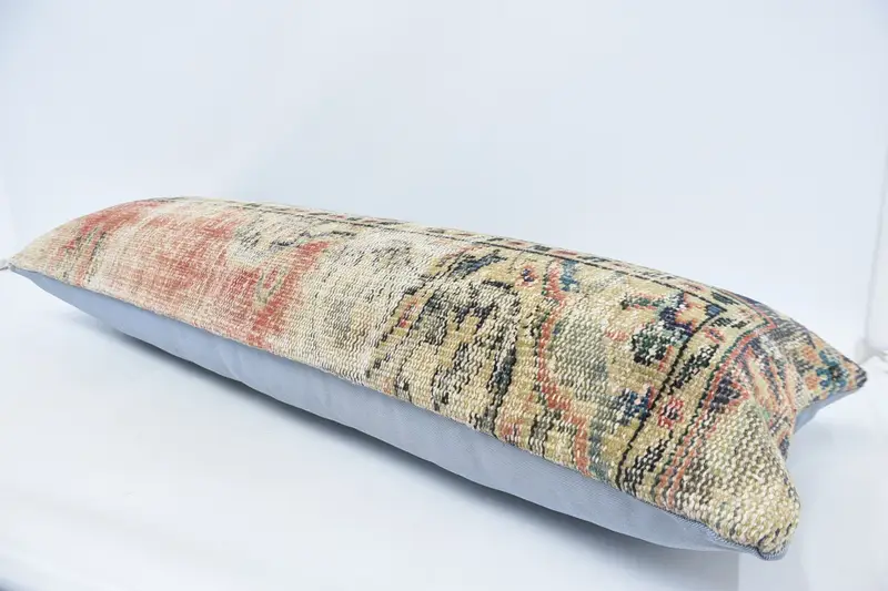 16x48 Red Pillow, Kilim Cushion Sham, Ethnical Kilim Rug Pillow, Cushion Cover, Retro Pillow, Kilim Pillow Cover, Authentic Pillow Sham - 5