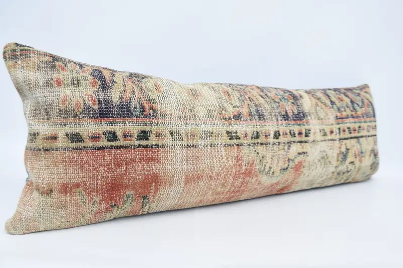 16x48 Red Pillow, Kilim Cushion Sham, Ethnical Kilim Rug Pillow, Cushion Cover, Retro Pillow, Kilim Pillow Cover, Authentic Pillow Sham - 3