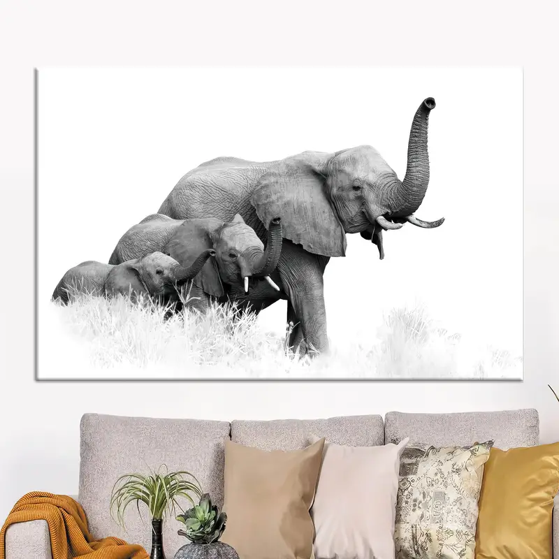 Modern Elephant Canvas: Elevate Your Man Cave or Office