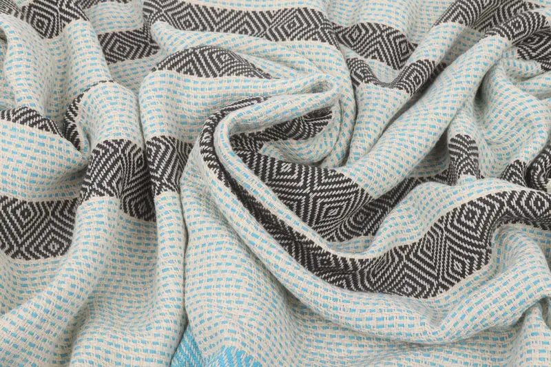 Thin towel, Beach towel, Holiday Towel, Gifts For Him, Gym Towel, Hammam Towel USA, 64x64 Cotton Round Diamond Towel, Summer Towel, Peshtemal - 7