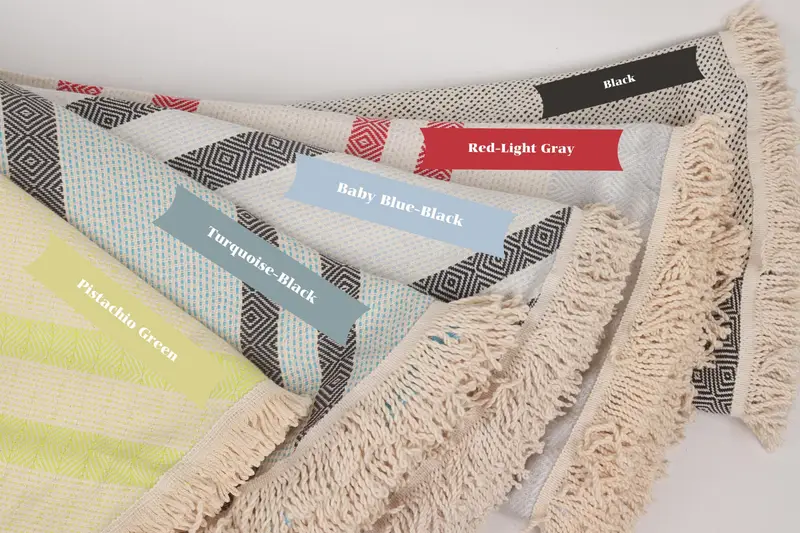 Thin towel, Beach towel, Holiday Towel, Gifts For Him, Gym Towel, Hammam Towel USA, 64x64 Cotton Round Diamond Towel, Summer Towel, Peshtemal - 1