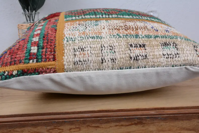 Rustic Cushion Case, Outdoor Throw Pillow Case, Home Decor Pillow, Handmade Kilim Cushion, 16x16 Green Cushion Case, Pillow for Couch, Cushion - 5