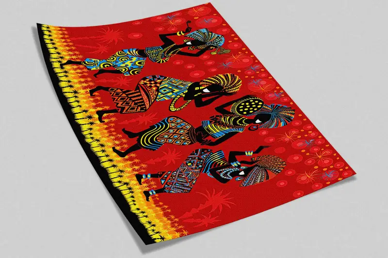 African Woman Dancing Digital Paper, Abstract Woman Wall Decals, Paper Crafts, Black Women Wall Poster, African Wall Art, 3D Wallpaper, - 6
