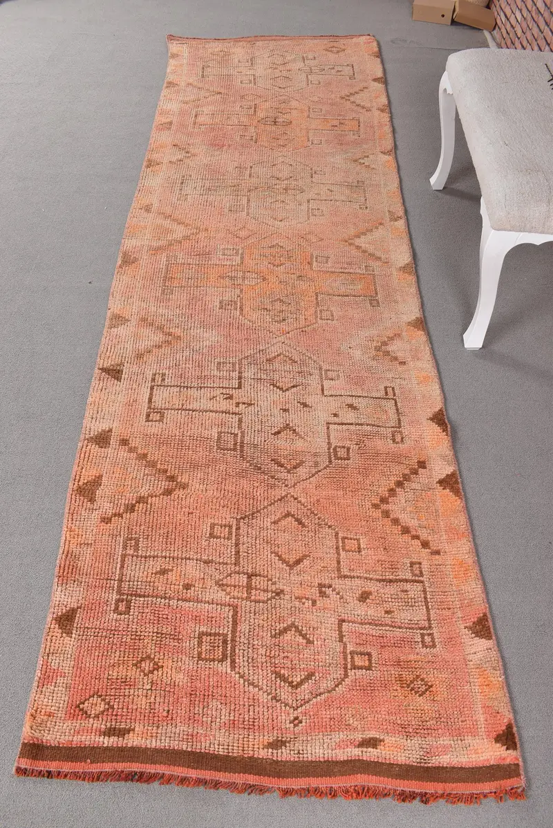 Alfombra floral rosa, decoración vibrante de 0,2 x 10,8 pies