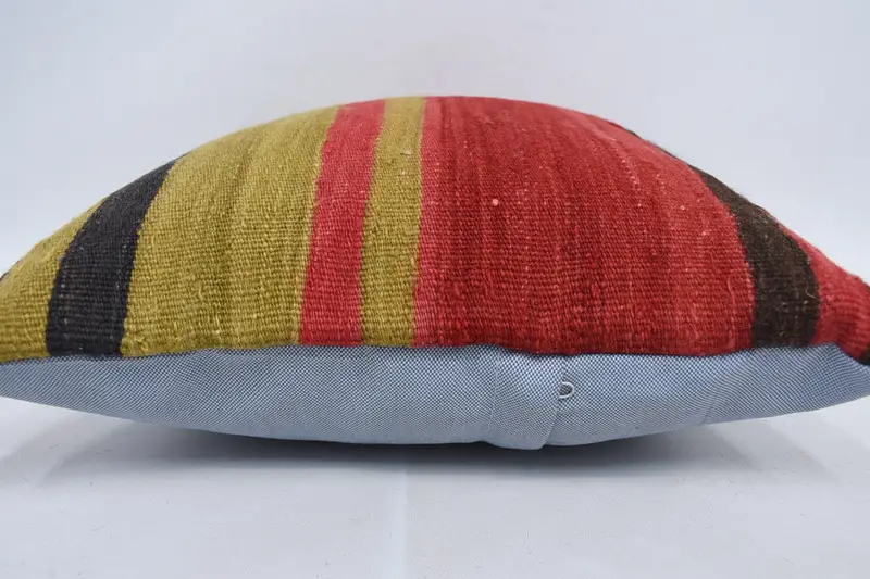 Oriental Cushion Case, Gift Pillow, Vintage Pillow, Turkish Kilim Pillow, Ethnic Throw Pillow Cover, 16x16 Red Pillow Case, Pillow Case - 5