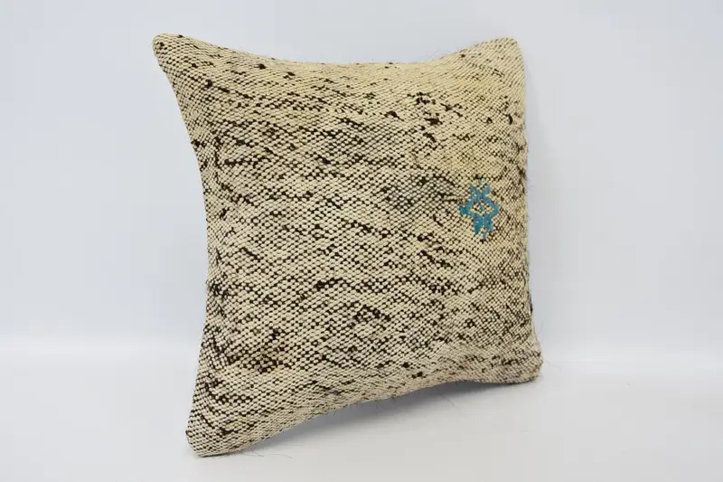 Vintage Kilim Throw Pillow, Vintage Kilim Pillow, Cushion Case, One Of A Kind Cushion, 12x12 Beige Pillow Case, Throw Kilim Pillow - 3