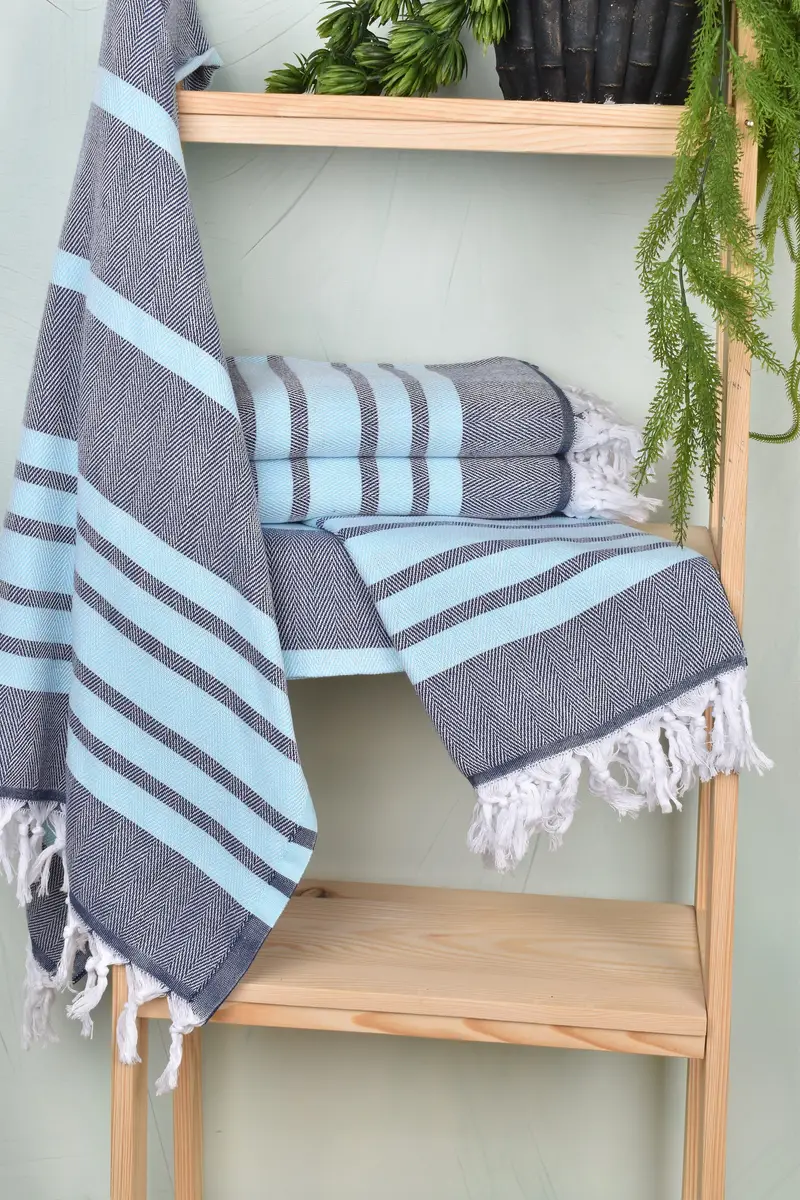 Custom Gift, 68x36 Cotton Chevron Towel, Thin and lightweight Turkish peshtemal, Housewarming Gift, Christmas Gift, Spa Gift Towel, Turkish towel - 6