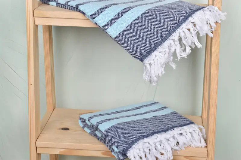Custom Gift, 68x36 Cotton Chevron Towel, Thin and lightweight Turkish peshtemal, Housewarming Gift, Christmas Gift, Spa Gift Towel, Turkish towel - 5