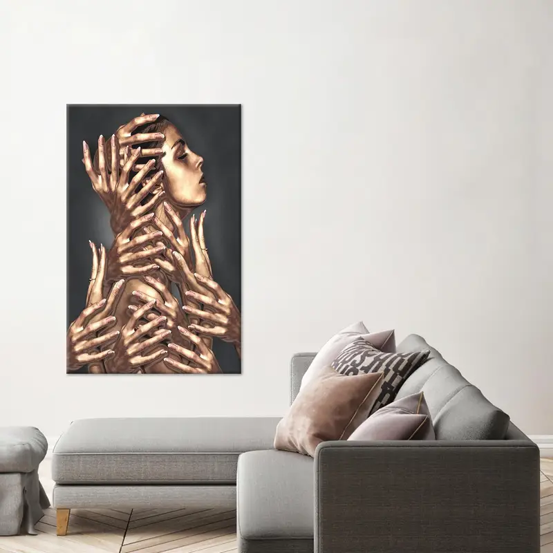 Impresión de lienzo surrealista de mujer abstracta - Arte de pared elegante