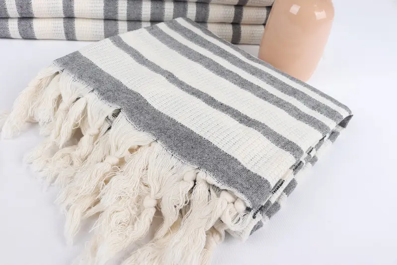 Soft towel, Bulk Order Towel, Hammam Towel USA, Bachelorette Favor, Fouta towel, Housewarming Gift, Custom Wedding Gift, 70x34 Cotton Striped Towel - 5