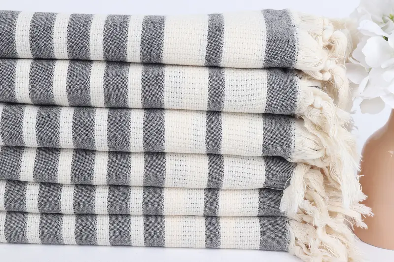 Soft towel, Bulk Order Towel, Hammam Towel USA, Bachelorette Favor, Fouta towel, Housewarming Gift, Custom Wedding Gift, 70x34 Cotton Striped Towel - 3