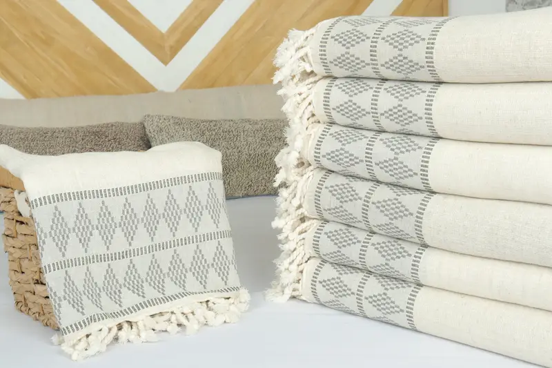 Home Gift, Gift For The Home Decor, Woven Throw Blanket, 100x88 Linen Kilim Design Towel, Bachelorette Party Favors, Custom Wedding Gifts - 4